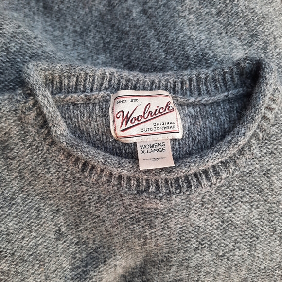 Woolrich Mock Neck Slouchy Drop Shoulder Wool Blend Sweater Gray XL - Picture 8 of 12
